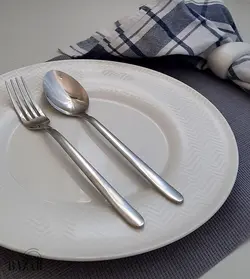 ست قاشق و چنگال نقره ای یونیک مدل دنا