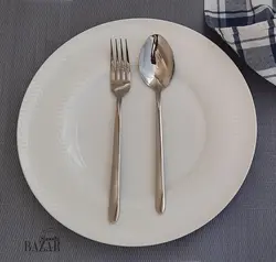 ست قاشق و چنگال نقره ای یونیک مدل دنا