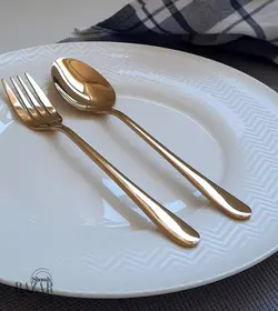 ست قاشق و چنگال طلایی یونیک مدل دنا