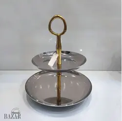 شیرینی خوری دو طبقه استیل دکوری مدل بامبو