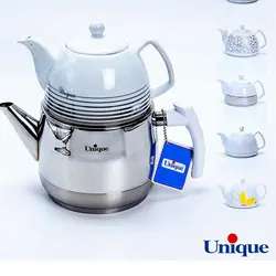 ست کتری و قوری تک دسته استیل یونیک کد UN-7285