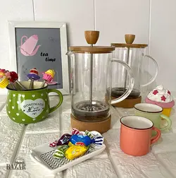 فرنچ پرس پیرکس در بامبو کف چوب پنبه ای