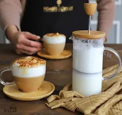 فرنچ پرس پیرکس در بامبو کف چوب پنبه ای