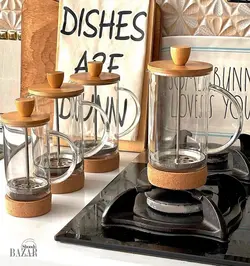 فرنچ پرس پیرکس در بامبو کف چوب پنبه ای