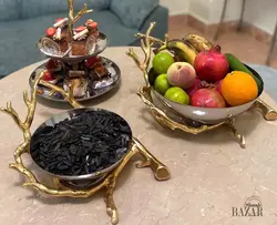 آجیل خوری استیل دکوری 20 سانت طرح شاخ گوزن