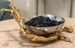 آجیل خوری استیل دکوری 20 سانت طرح شاخ گوزن