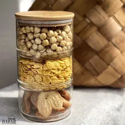 برج تنقلات 3 طبقه پیرکس با درپوش بامبو