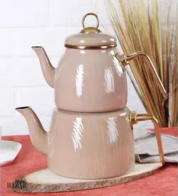 کتری و قوری لعابی مدل آکار رگه دار ترکیه