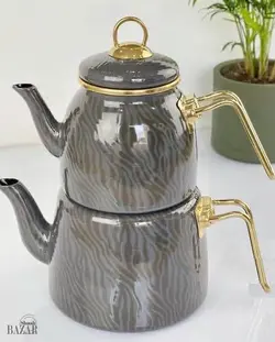 کتری و قوری لعابی مدل آکار رگه دار ترکیه