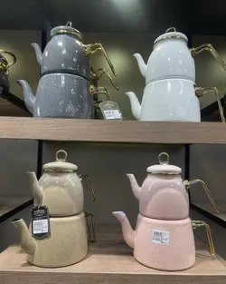 کتری و قوری لعابی مدل آکار رگه دار ترکیه