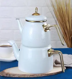 کتری و قوری لعابی مدل آکار رگه دار ترکیه