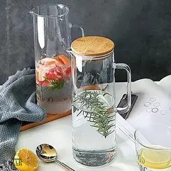 پارچ پیرکس در بامبو لبه دار