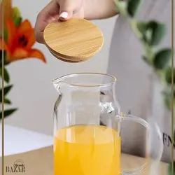 پارچ پیرکس در بامبو لبه دار