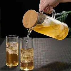 پارچ پیرکس در بامبو لبه دار