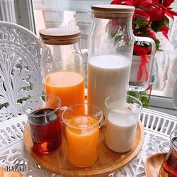 پارچ پیرکس در بامبو لبه دار