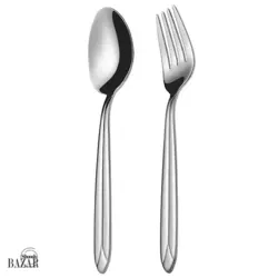 سرویس قاشق و چنگال 128 پارچه ناب استیل مدل پالرمو Palermo