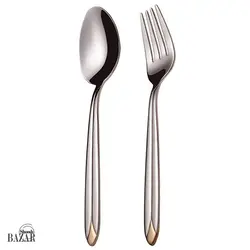 سرویس قاشق و چنگال 128 پارچه ناب استیل مدل پالرمو Palermo
