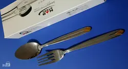 سرویس قاشق و چنگال 128 پارچه ناب استیل مدل پالرمو Palermo