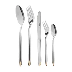 سرویس قاشق و چنگال 128 پارچه ناب استیل مدل پالرمو Palermo