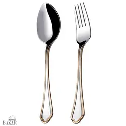 سرویس قاشق و چنگال 86 پارچه ناب استیل مدل ونیز