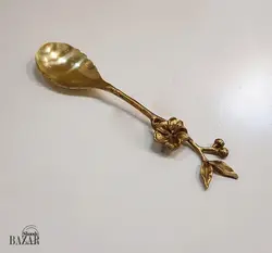 قاشق شربت خوری گل برنجی