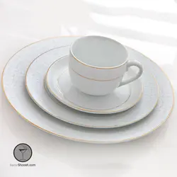 سرویس غذاخوری 102 پارچه مدل سپید صدف 12 نفره سری ایتالیا اف چینی زرین