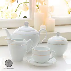 سرویس غذاخوری 102 پارچه مدل سپید صدف 12 نفره سری ایتالیا اف چینی زرین