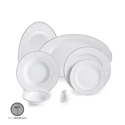 سرویس غذاخوری 102 پارچه مدل سپید صدف 12 نفره سری ایتالیا اف چینی زرین