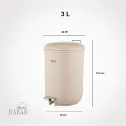 سطل گرد 3 لیتری حمام کوچک مدل الوان لیمون