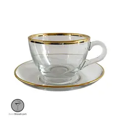 فنجان و نعلبکی بیسیک لب طلا پاشاباغچه کد 97948