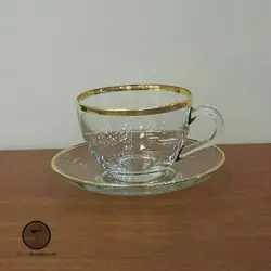 فنجان و نعلبکی بیسیک لب طلا پاشاباغچه کد 97948