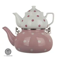 ست کتری و قوری رنگی خال خالی