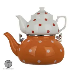 ست کتری و قوری رنگی خال خالی