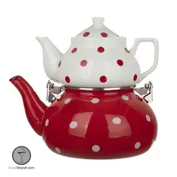 ست کتری و قوری رنگی خال خالی