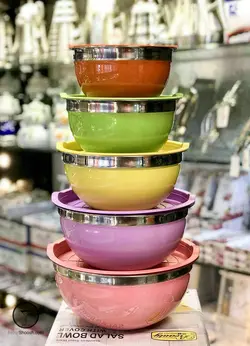 ست کاسه استیل رنگی 10 پارچه