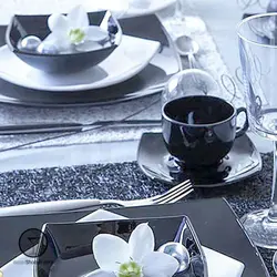 فنجان و نعلبکی آرکوپال مدل کوادراتو مشکی لومینارک