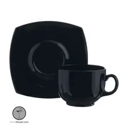 فنجان و نعلبکی آرکوپال مدل کوادراتو مشکی لومینارک