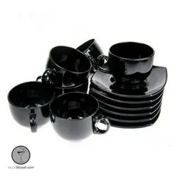 فنجان و نعلبکی آرکوپال مدل کوادراتو مشکی لومینارک