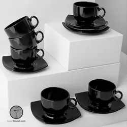 فنجان و نعلبکی آرکوپال مدل کوادراتو مشکی لومینارک