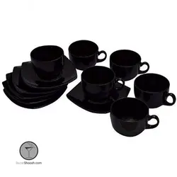 فنجان و نعلبکی آرکوپال مدل کوادراتو مشکی لومینارک