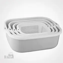 سرویس 8 پارچه آبکش و لگن نسیم لیمون