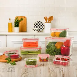ست کامل ظروف نگهداری غذا 16پارچه لیمون