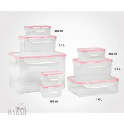 ست کامل ظروف نگهداری غذا 16پارچه لیمون