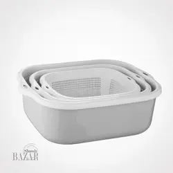 سرویس 6 پارچه آبکش و لگن نسیم لیمون