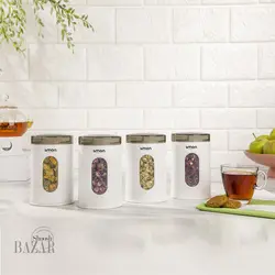 ست 4تایی جای حبوبات سایز شماره 4 (750 میلی‌لیتری) لیمون