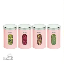 ست 4تایی جای حبوبات سایز شماره 4 (750 میلی‌لیتری) لیمون