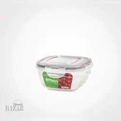 ظرف فریزری دربدار مربع 330 میلی‌لیتر لیمون
