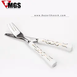 کارد و چنگال دسته سرامیکی MGS طرح 1