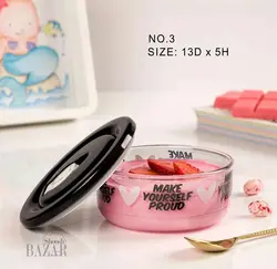 ست ظرف شیشه ای وکیومی تاریخ دار چاپدار