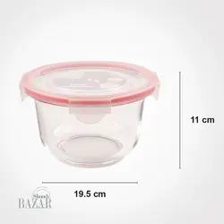 ظرف گرد شیشه ای دربدار 1.2 لیتری لیمون